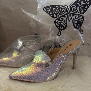Elegant Iridescent Sequin Heels